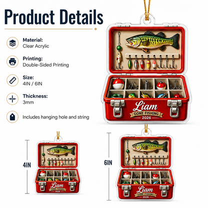 Personalized Fishing Lure Box Acrylic