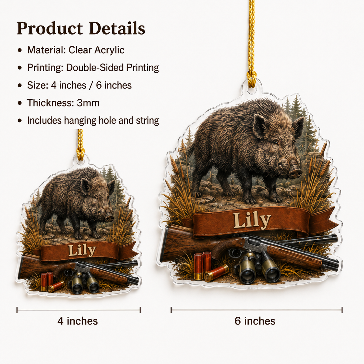 Animal Acrylic Wild Boar
