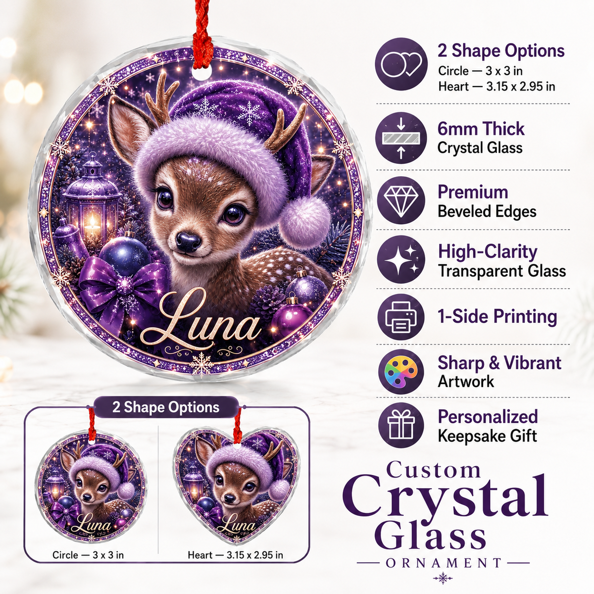 Purple Animal At Christmas Deer