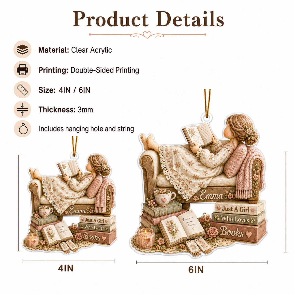 Personalized Just A Girl Hobby Reading Books