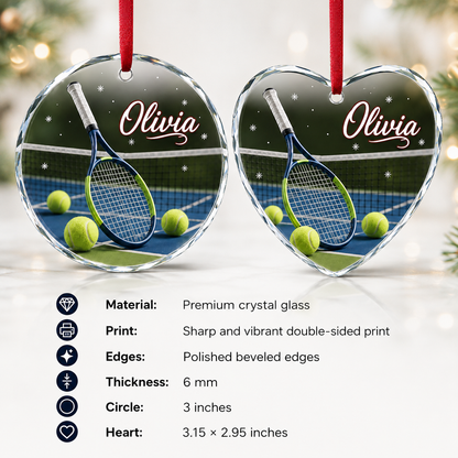 Sports Glass Ornament Tennis