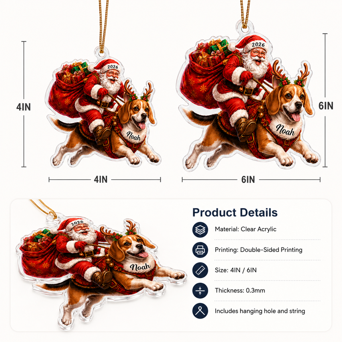 Santa Claus and Dog Beagle