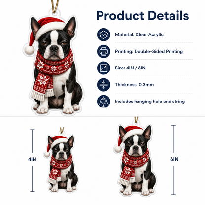 Dog Funny Christmas Boston Terrier