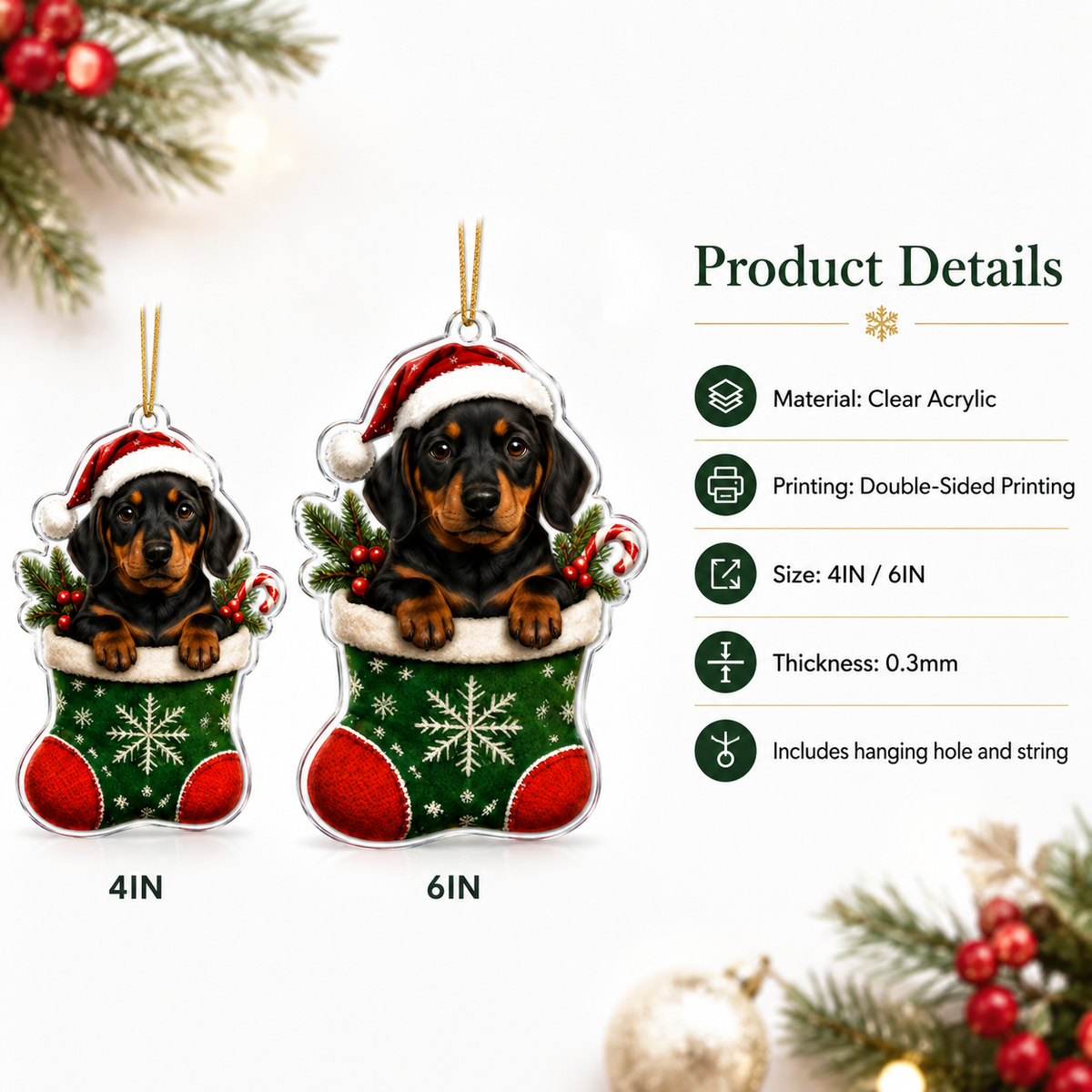 Dog Christmas Socks Rottweiler