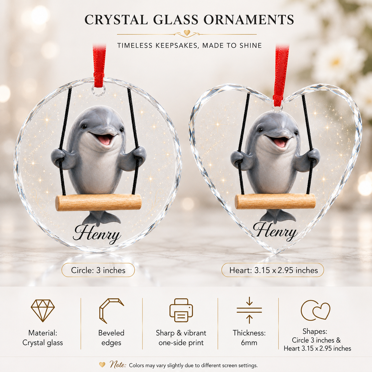 Animal Glass Ornament Dolphin