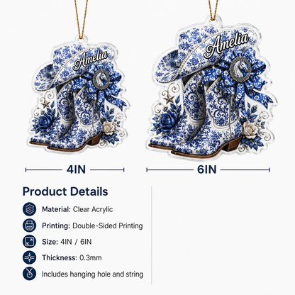 Personalized Cowgirl Cowgirl Boost Blue Porcelain Acrylic