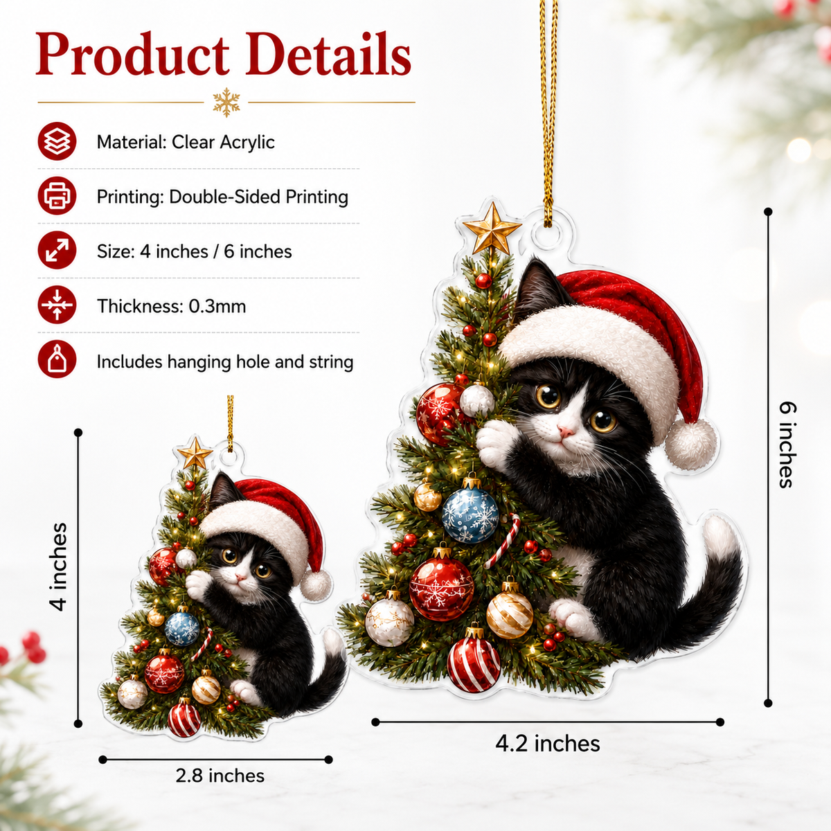 Cat With Christmas Tree Tuxedo