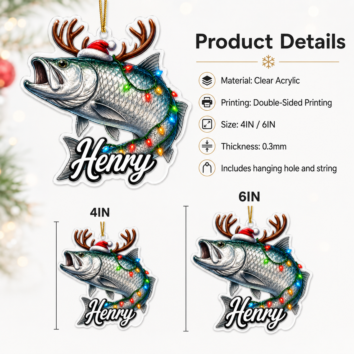 Fishing Christmas Lights Tarpon Acrylic