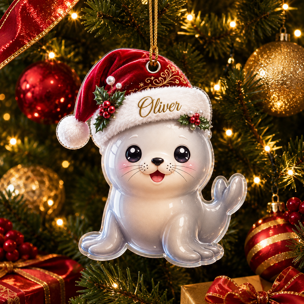 Animal With Santa Hat Sea Lion