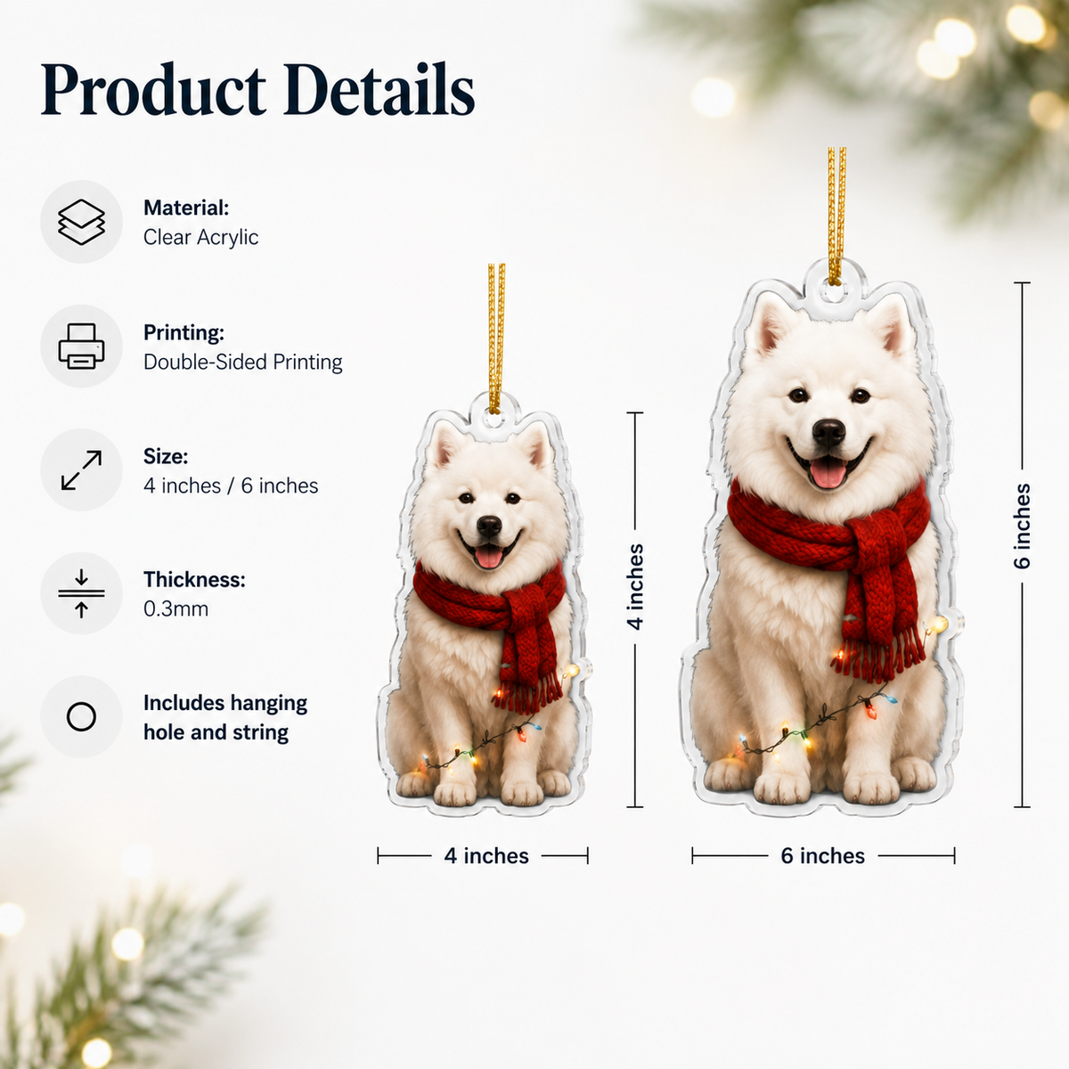 Dog Christmas Ledlight Samoyed
