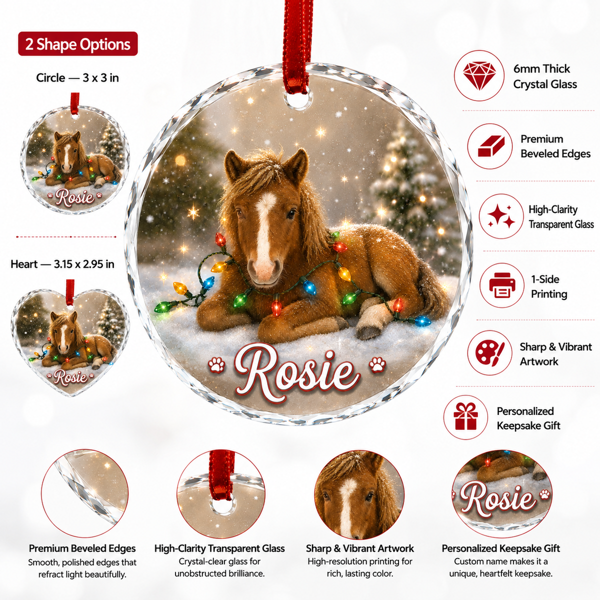 Glass Animal Led Light Horse