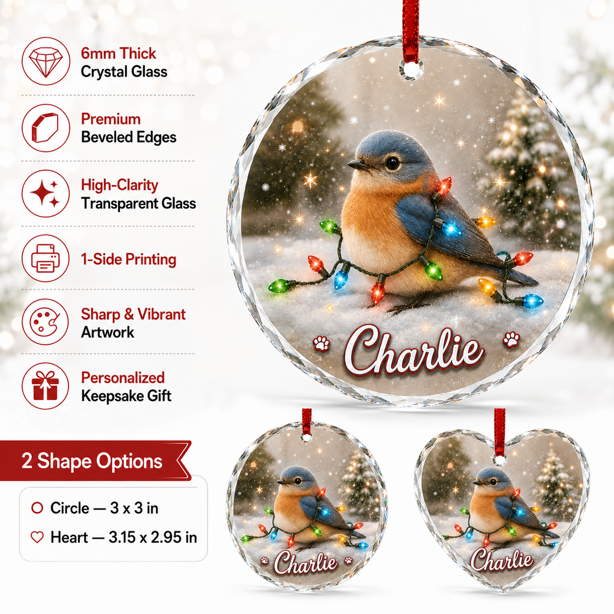 Glass Animal Led Light Bird