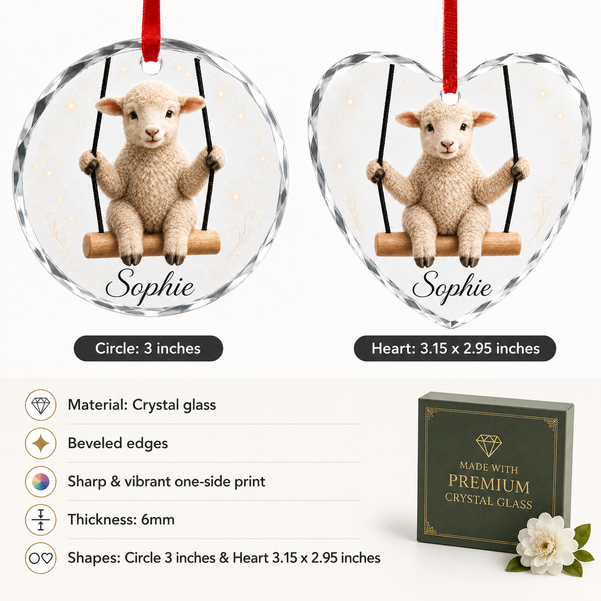 Animal Glass Ornament Sheep