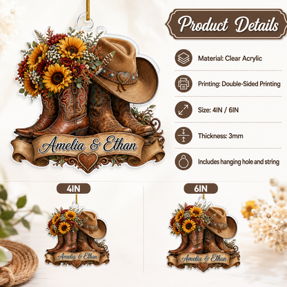Personalized Boots Cowboy Couple Acrylic