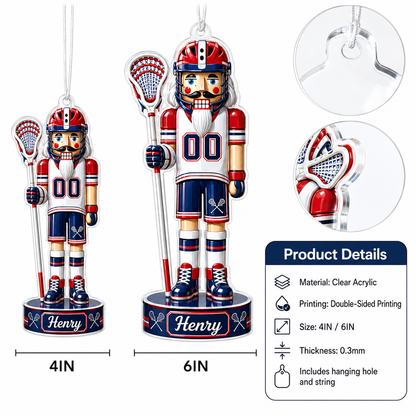 Sports Nutcracker Lacrosse Acrylic