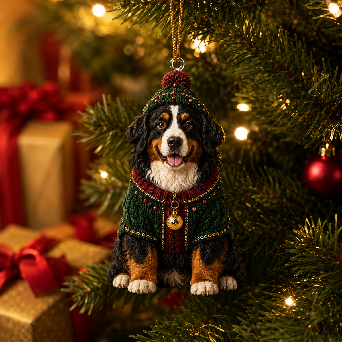 Dog Chrismast With Noel Sweater Bearnes Mountain Dog