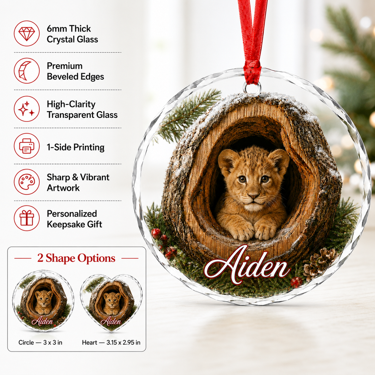 Glass ornament Animal Lion