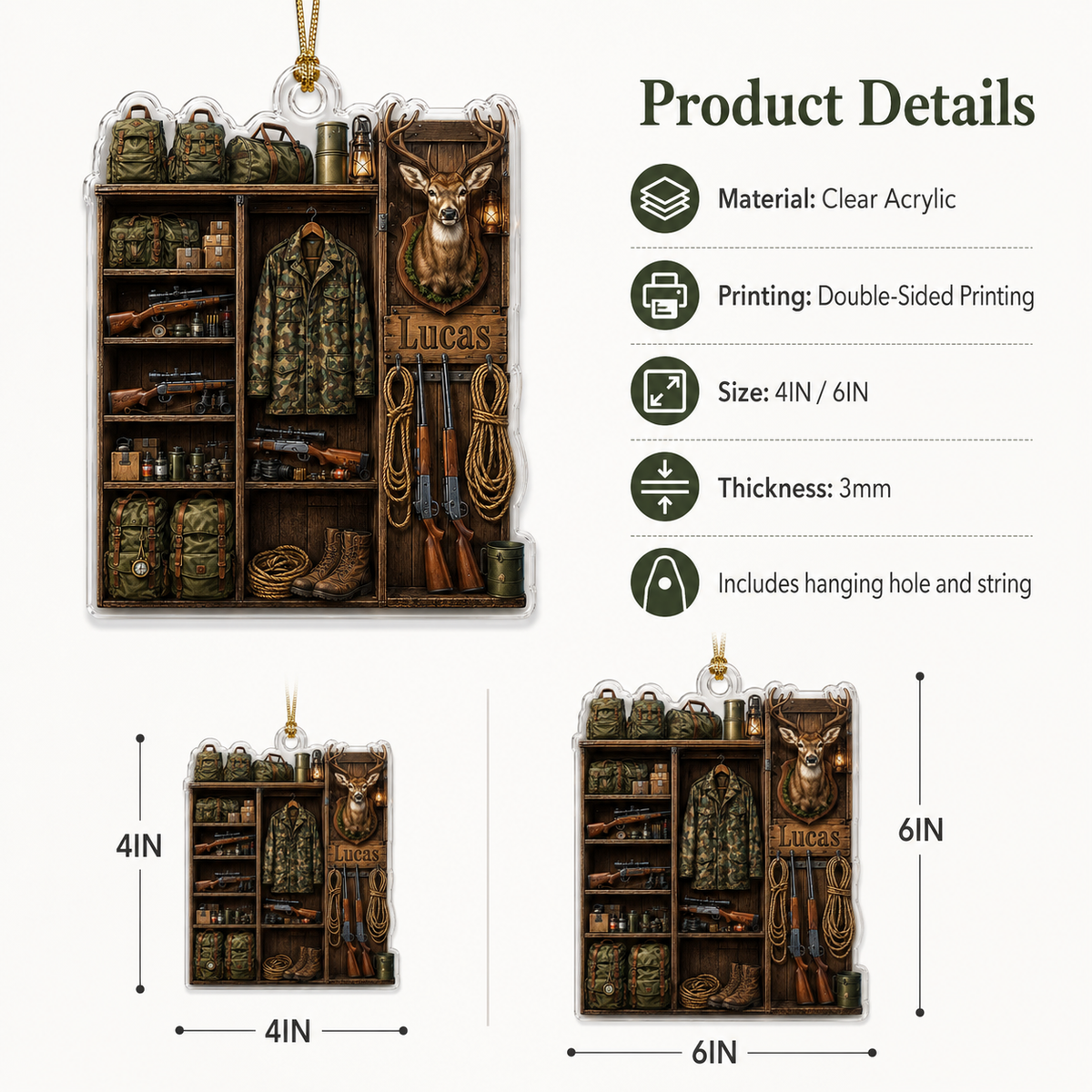 Personalized Hunting Gear Locker Acrylic