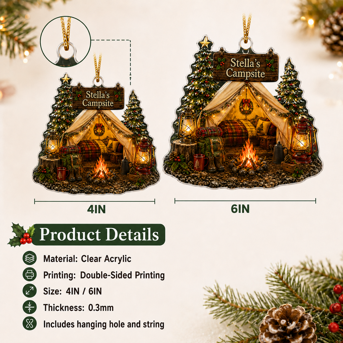 Camping Personalize Acrylic Campsite