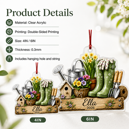 Custom Gardening Boots And Tools Acrylic