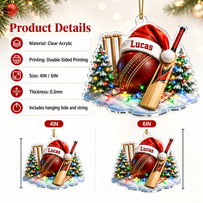 Custom Sports Christmas Acrylic - Cricket