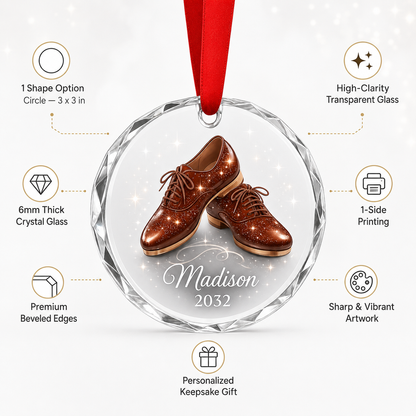 Personalized Dancing Glass Brown Dancing Shoes