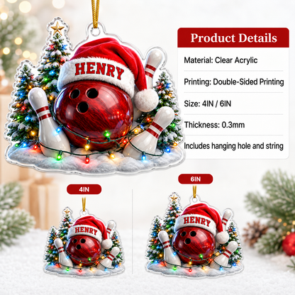 Custom Sports Christmas Acrylic - Bowling