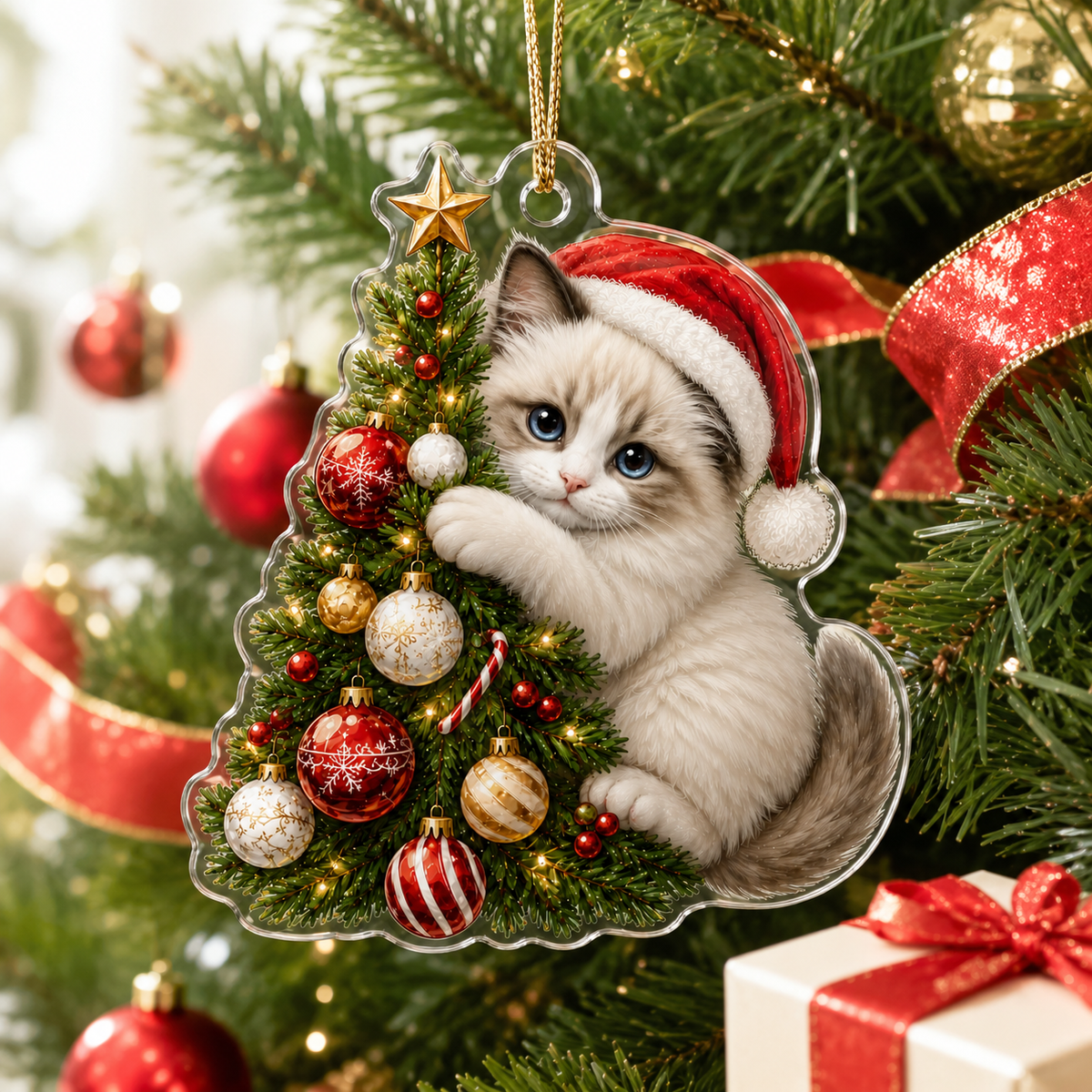 Cat With Christmas Tree Ragdoll