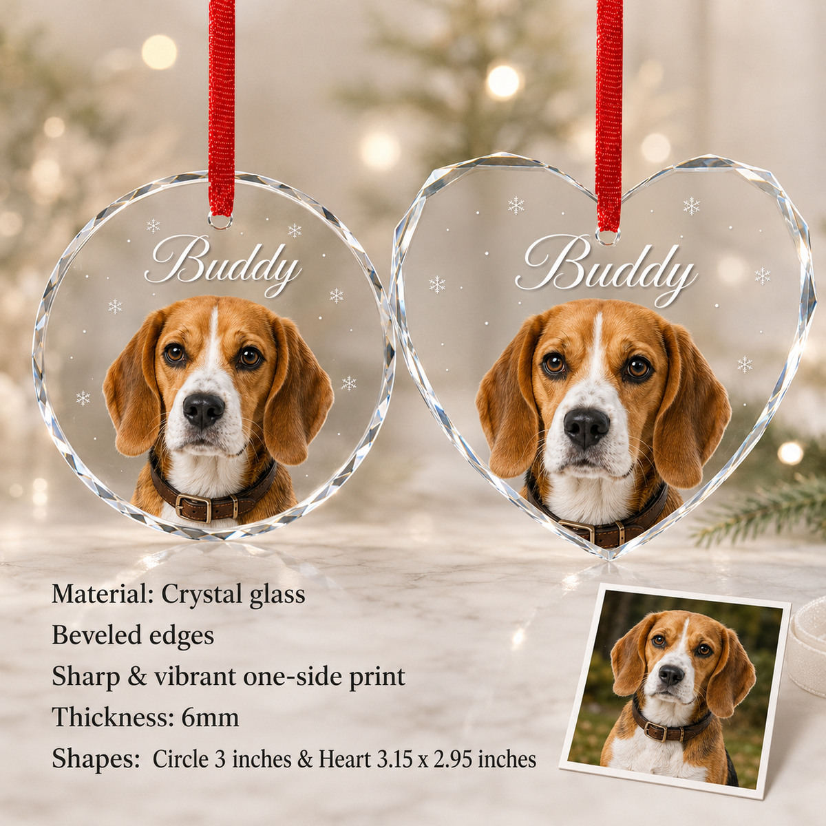 Custom Photo Dog Glass Dog With Friend