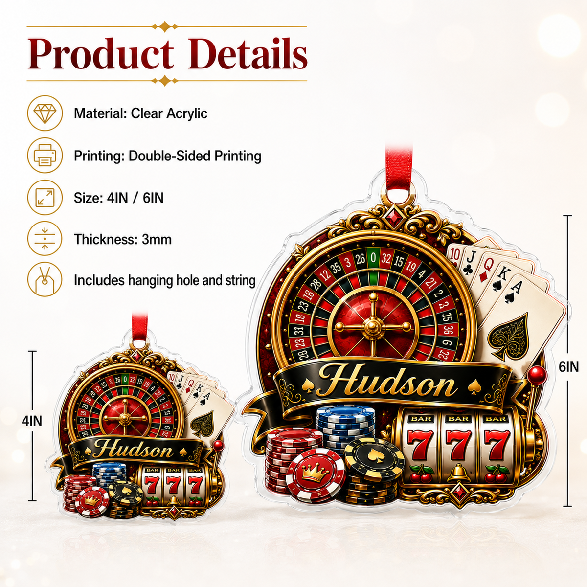Pocker Custome Name Acrylic Twinkle Pocker Machine