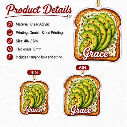 Breakfast Custom Name Avocado Toast Acrylic
