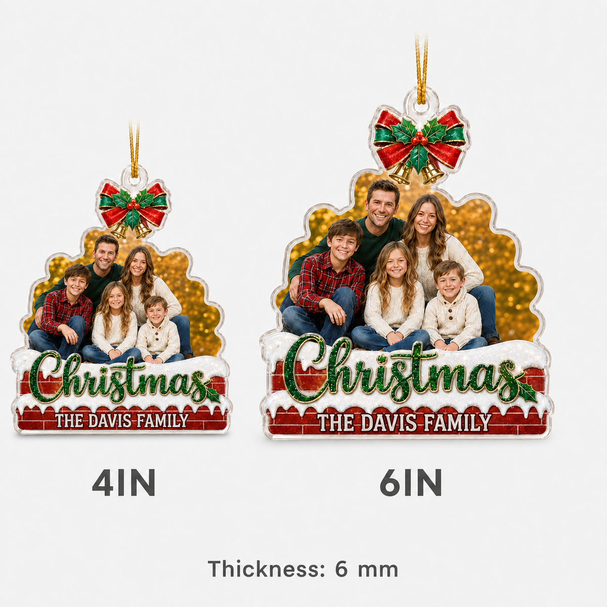 Custom Photo Christmas Family Chimney