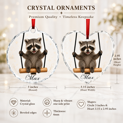 Animal Glass Ornament Racoon