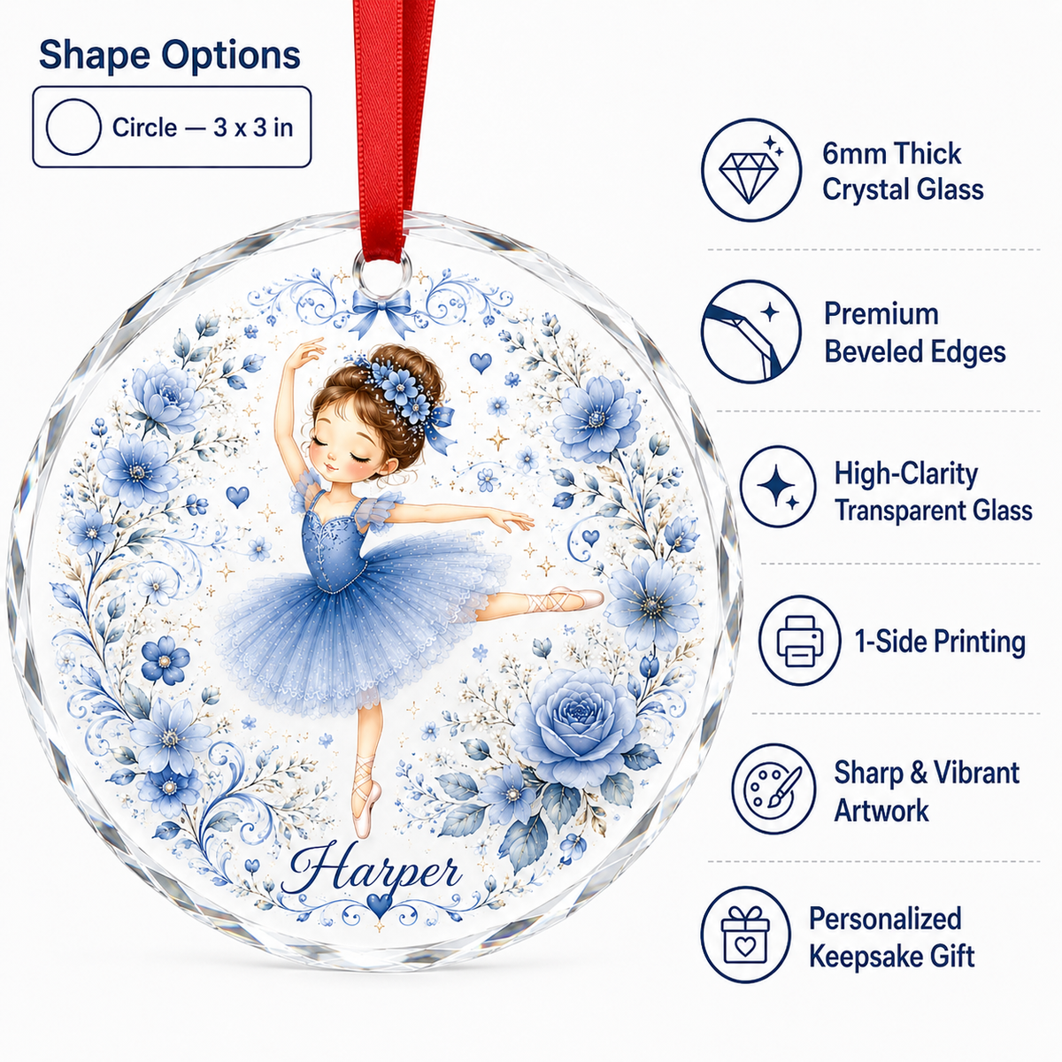 Personalized Dancing Glass Chibi Ballet