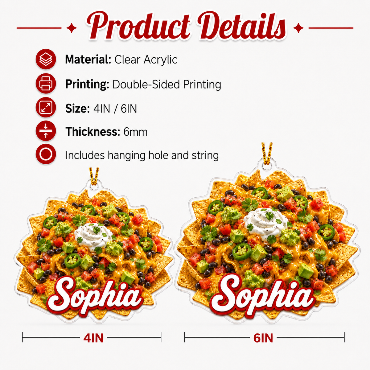Breakfast Custom Name Nachos Acrylic