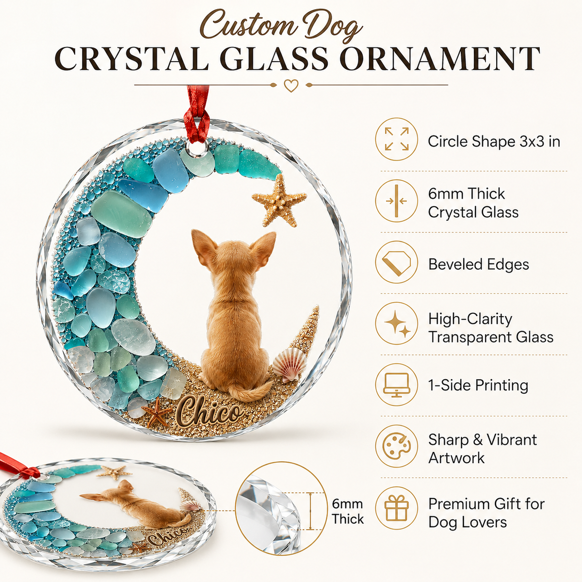 Custom Dog Seashell Chiahuahua