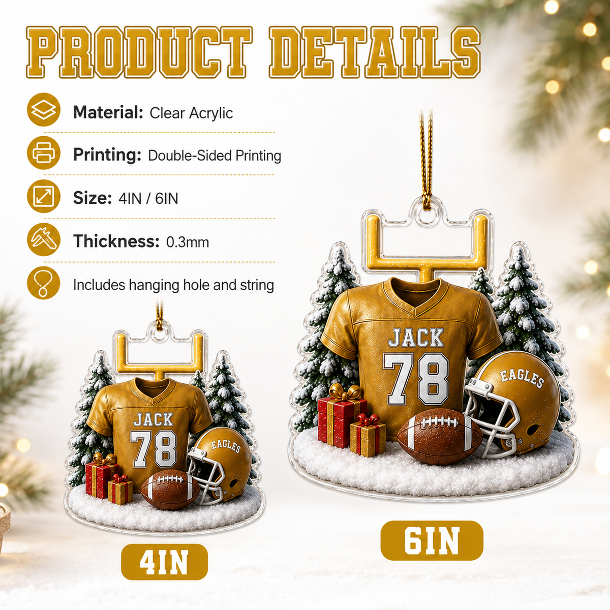 American Football Custome Name Acrylic Style 20