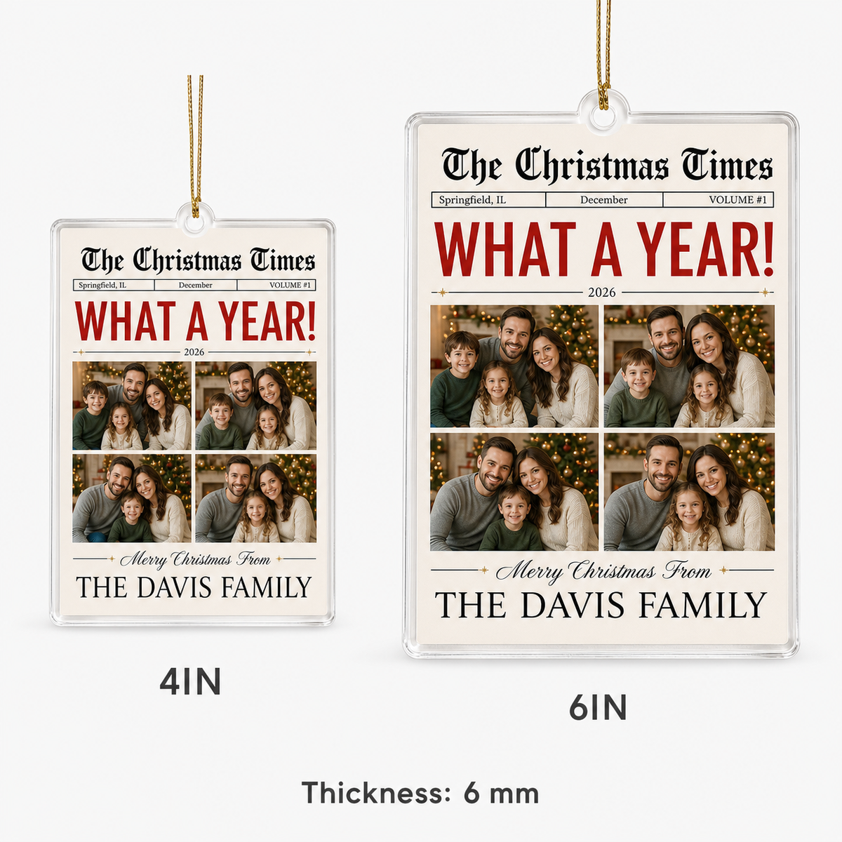 Custom Photo Christmas Newspaper Family