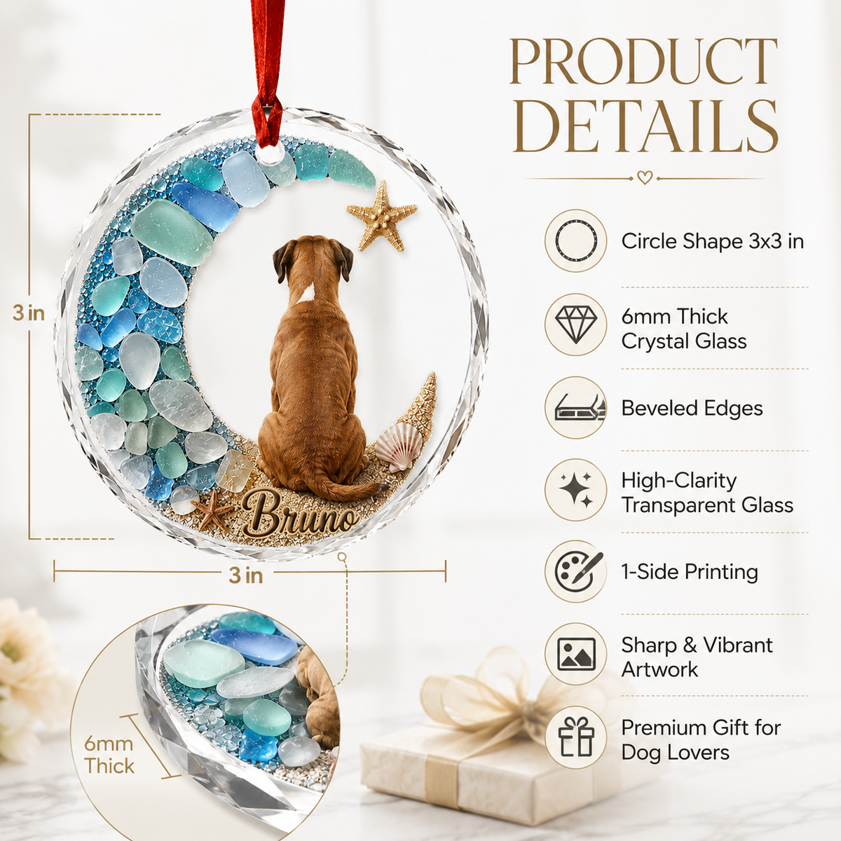 Custom Dog Seashell Boxer