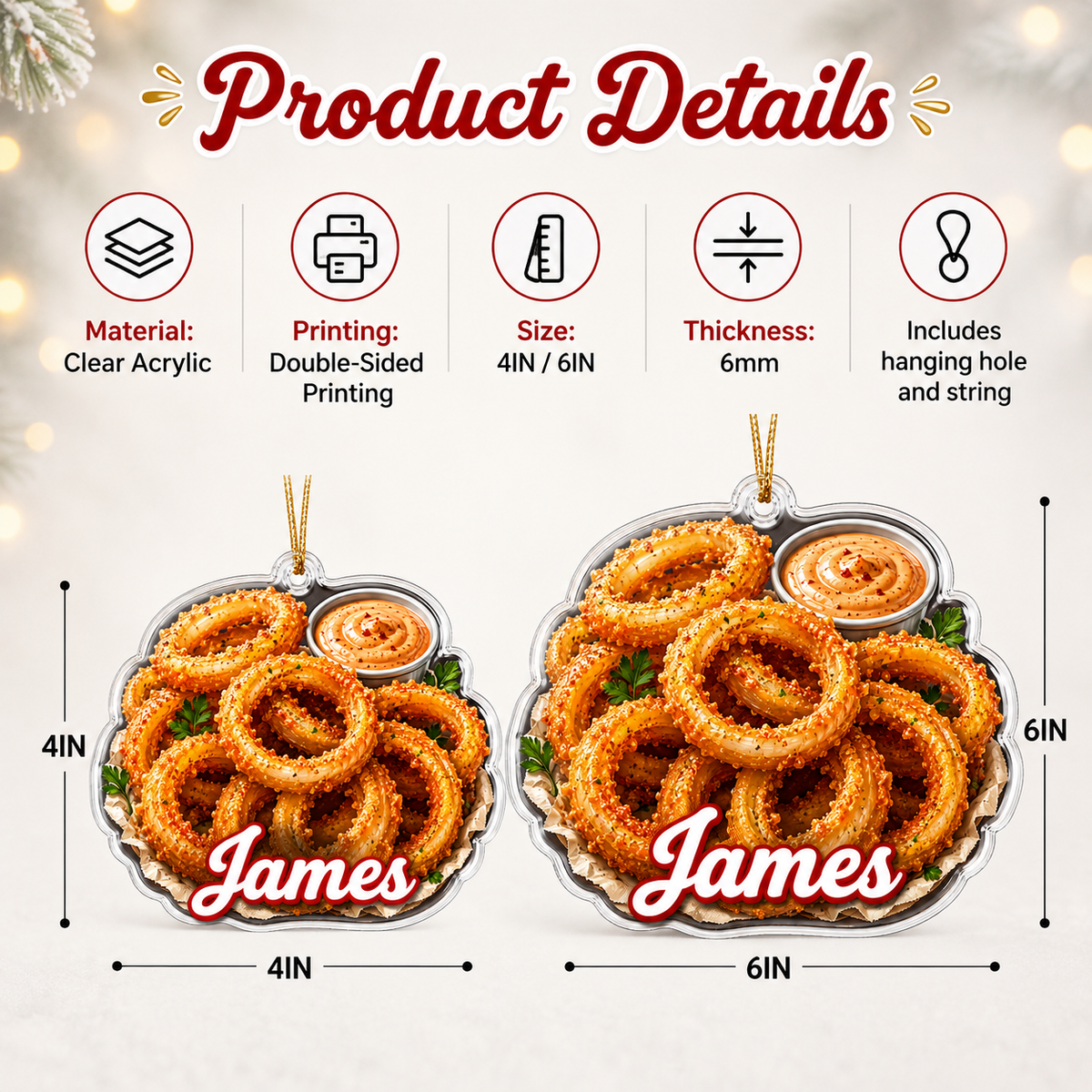 Breakfast Custom Name Onion Rings Acrylic