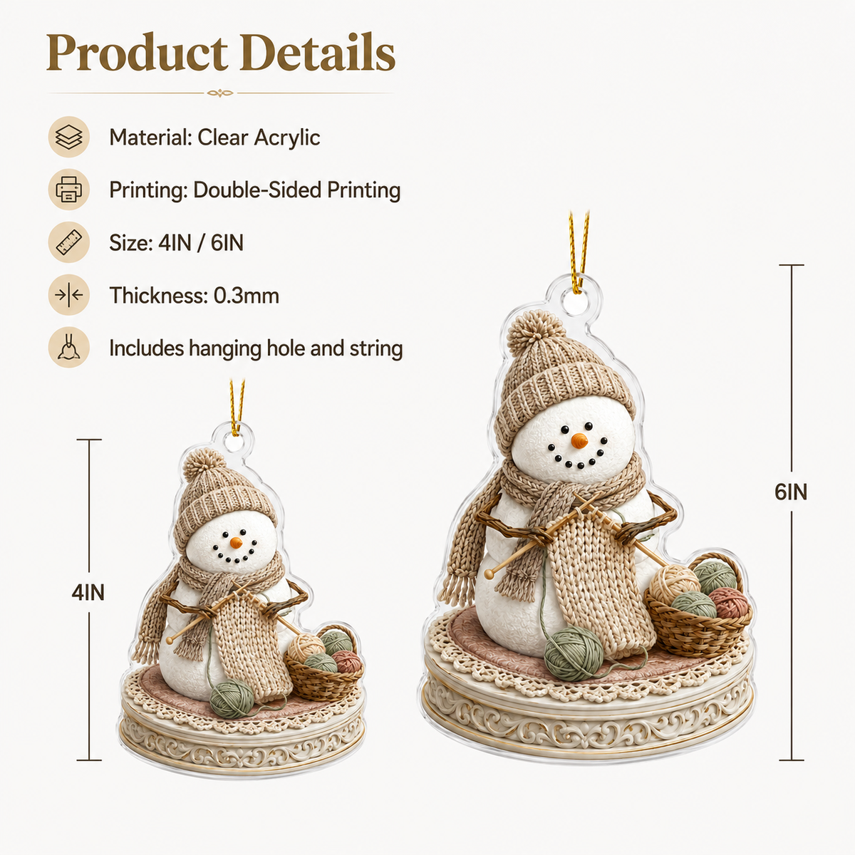 Snowman Hobbies Acrylic Knitting