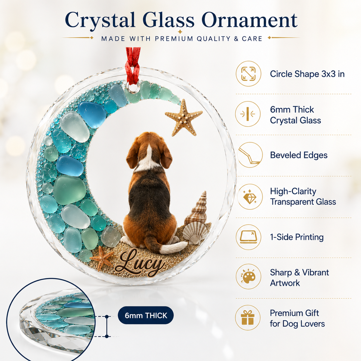 Custom Dog Seashell Beagle