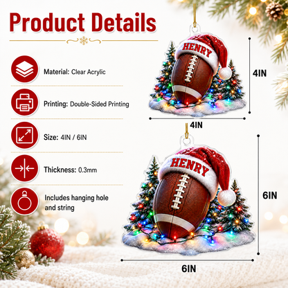 Custom Sports Christmas Acrylic - American Football