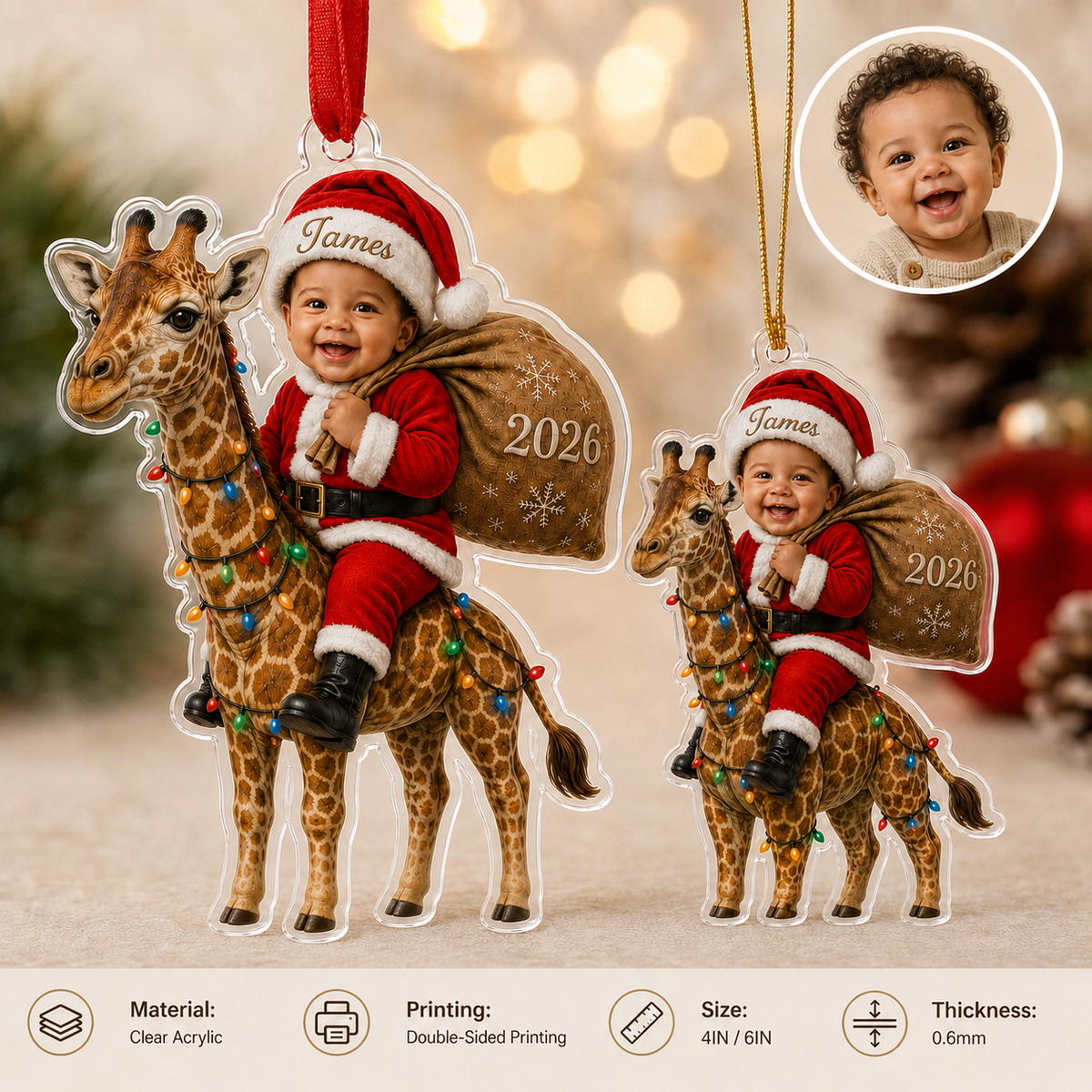 Custom Photo Baby Animal Giraffe