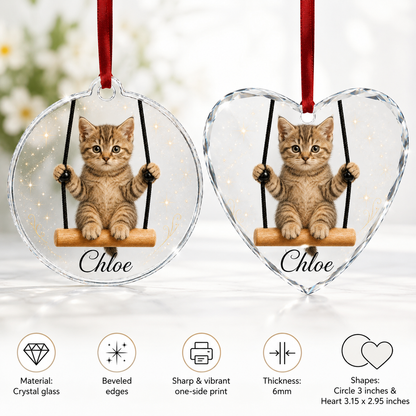 Animal Glass Ornament Cat