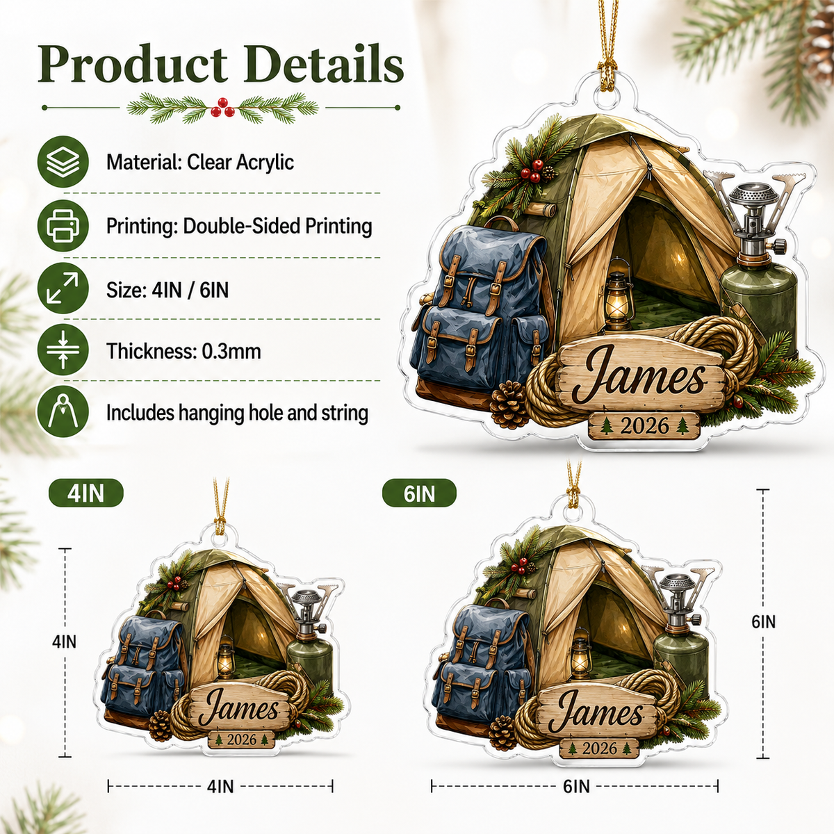 Camping Personalize Acrylic Alone Camping