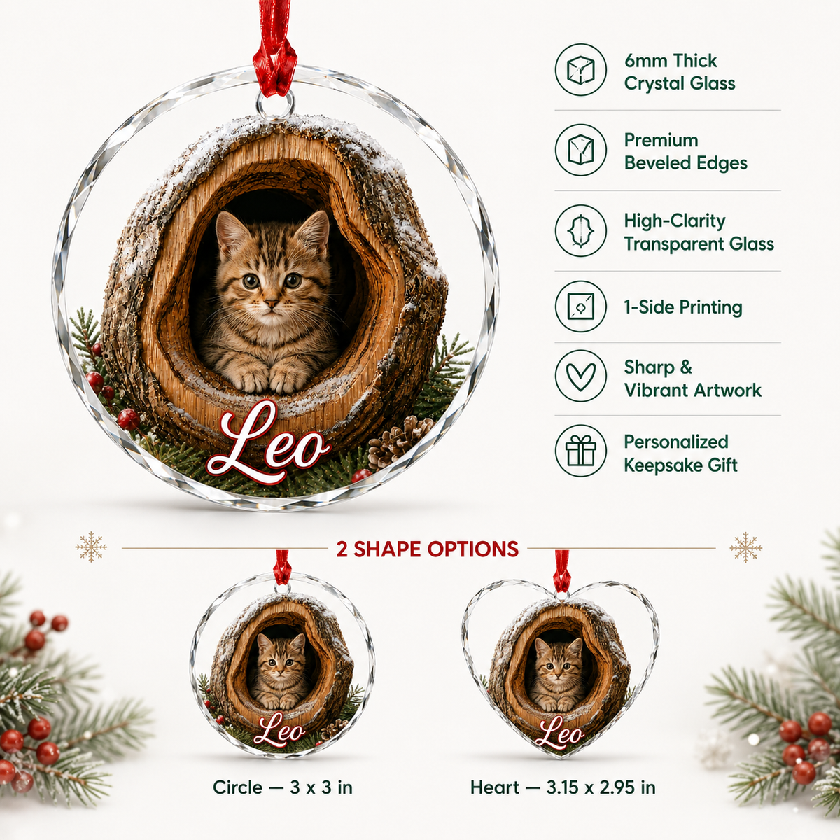 Glass ornament Animal Cat