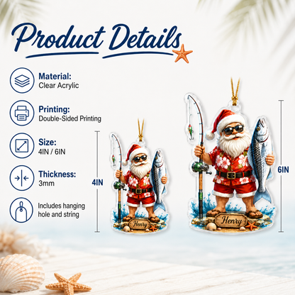Personalized Fishing Santa Acrylic