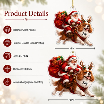 Santa Claus and Dog Cavalier King Charles Spaniel