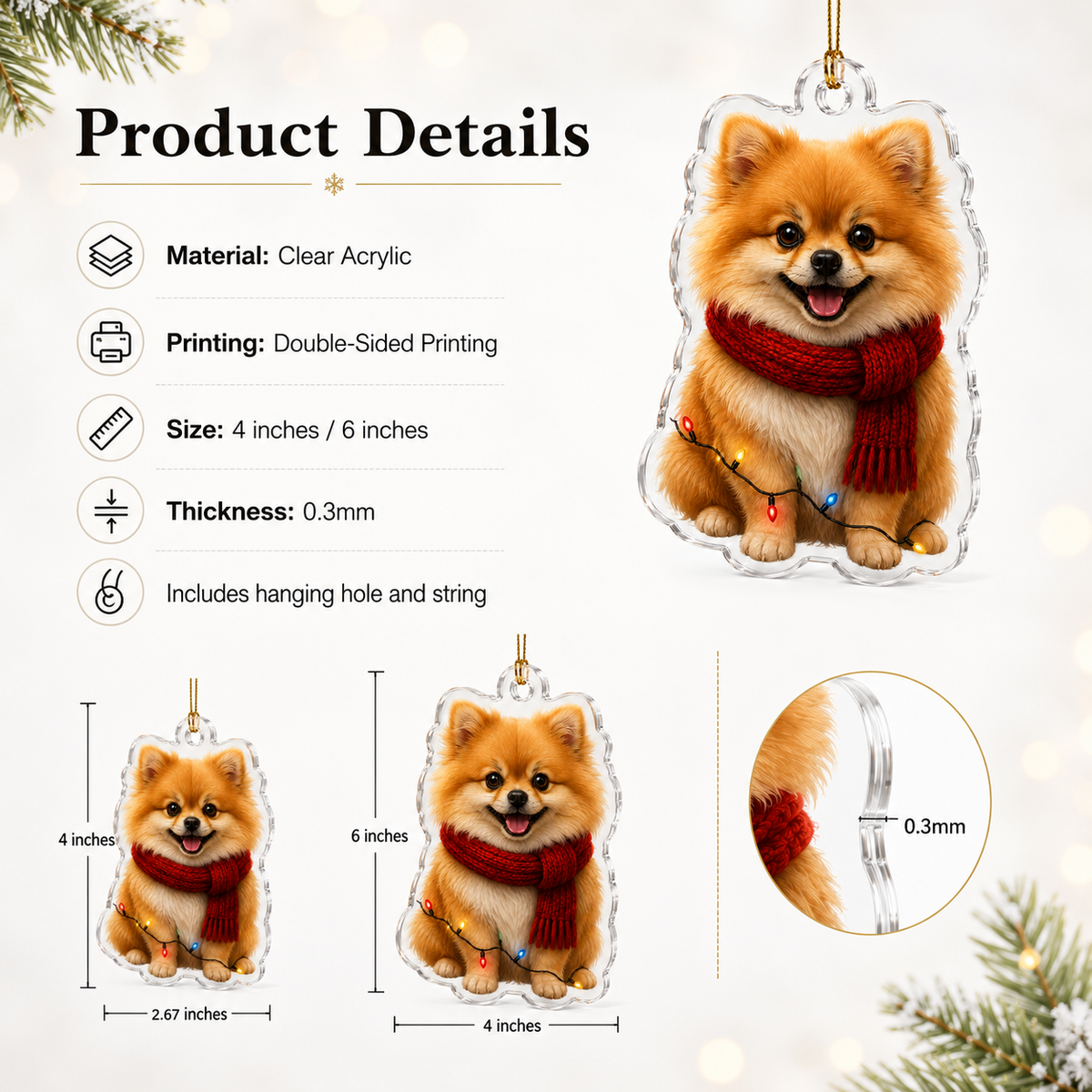 Dog Christmas Ledlight Pomeranian